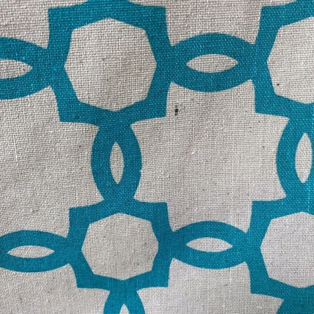 Modern Tablecloth Runner 14x72 Turquoise Natural Linen Blend